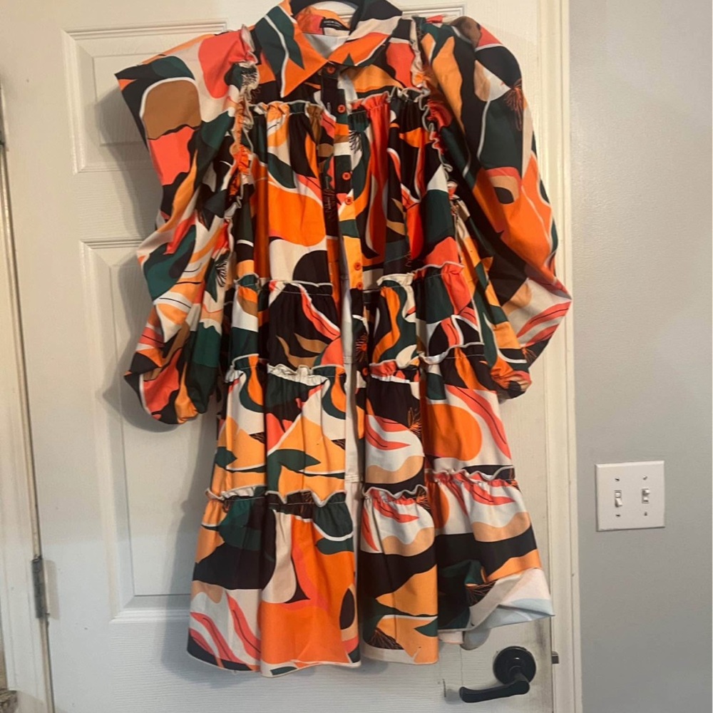 SHEIN Multicolor Abstract Midi Dress